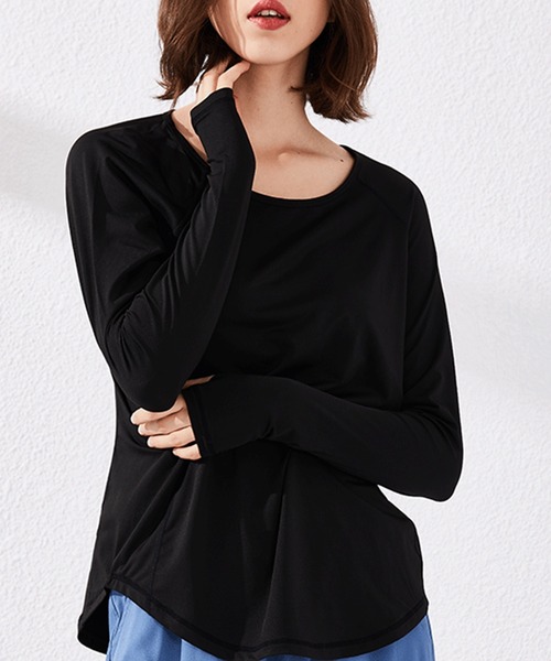 HYSSHOP（エイチワイエスショップ）の「レディース 長袖リボン結べるラウンドヘムヨガトップス[トレーニングウェア/ジムウェア/ピラティスウェア]（その他トップス・レディース・ブラック/ライトパープル/グリーン系その他/ホワイト/グレー・L/S/M）」の14枚目の写真