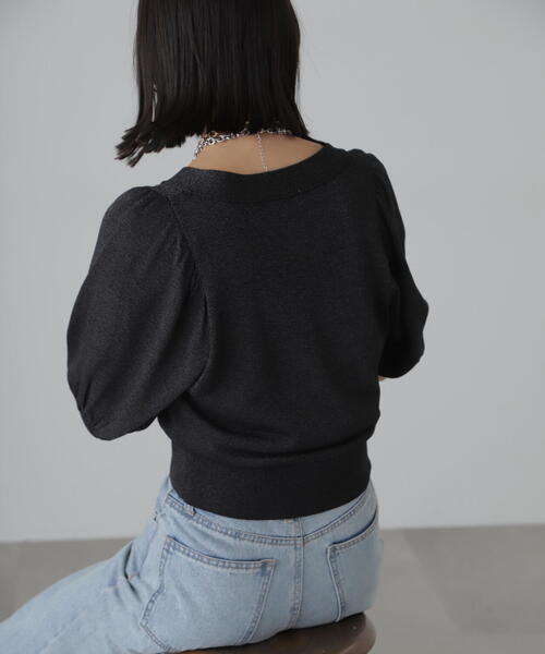 FREE'S MART（フリーズマート）の「◆ボリュームスリーブ半袖ショートカーディガン（カーディガン/ボレロ・レディース・ブラック系その他/レッド/ライトグリーン/シルバー系その他・FREE）」の8枚目の写真