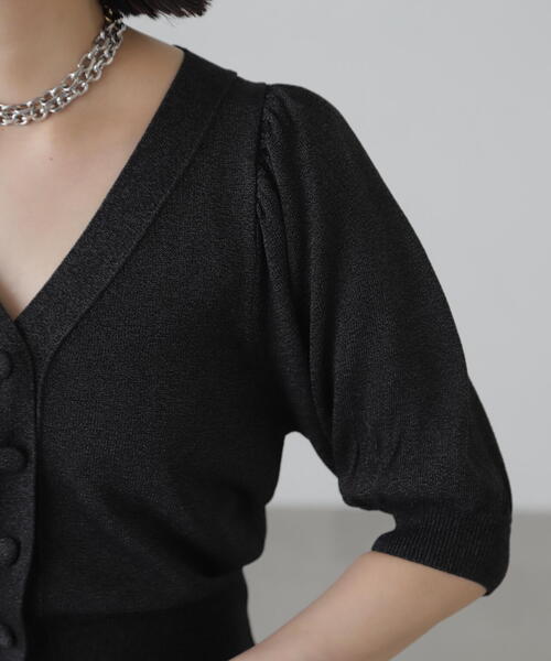 FREE'S MART（フリーズマート）の「◆ボリュームスリーブ半袖ショートカーディガン（カーディガン/ボレロ・レディース・ブラック系その他/レッド/ライトグリーン/シルバー系その他・FREE）」の12枚目の写真