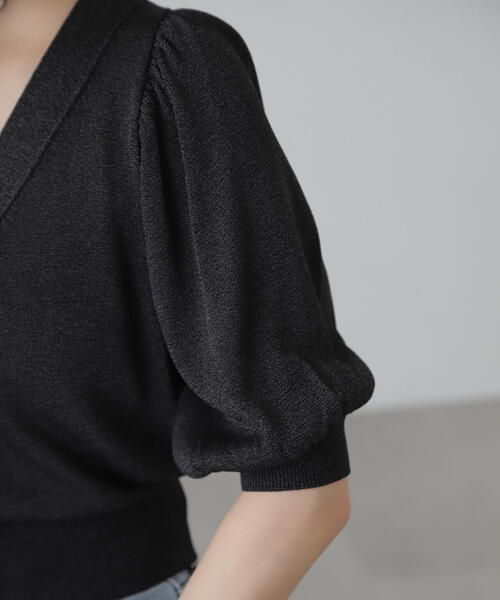 FREE'S MART（フリーズマート）の「◆ボリュームスリーブ半袖ショートカーディガン（カーディガン/ボレロ・レディース・ブラック系その他/レッド/ライトグリーン/シルバー系その他・FREE）」の13枚目の写真