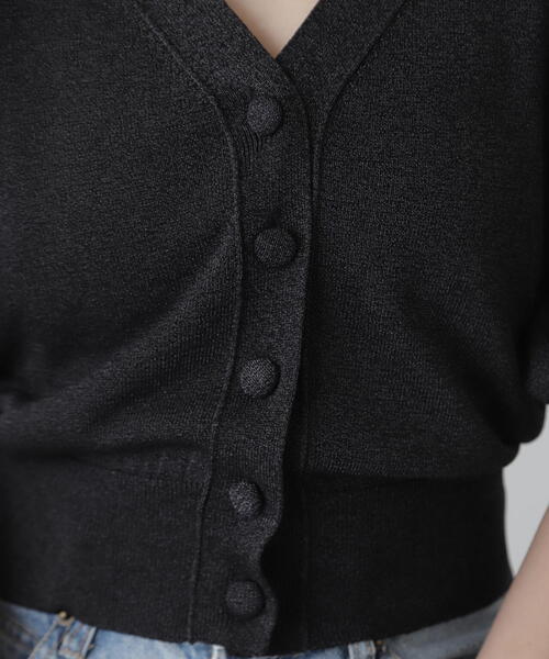 FREE'S MART（フリーズマート）の「◆ボリュームスリーブ半袖ショートカーディガン（カーディガン/ボレロ・レディース・ブラック系その他/レッド/ライトグリーン/シルバー系その他・FREE）」の14枚目の写真