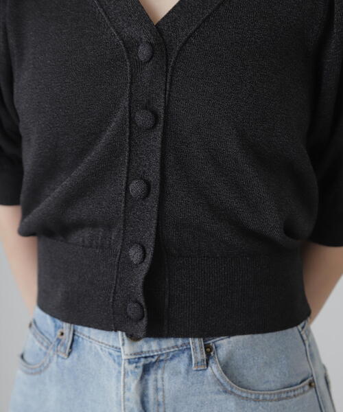 FREE'S MART（フリーズマート）の「◆ボリュームスリーブ半袖ショートカーディガン（カーディガン/ボレロ・レディース・ブラック系その他/レッド/ライトグリーン/シルバー系その他・FREE）」の15枚目の写真