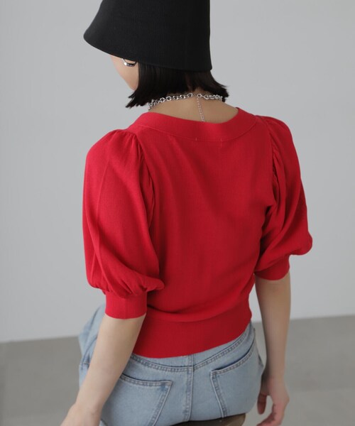 FREE'S MART（フリーズマート）の「◆ボリュームスリーブ半袖ショートカーディガン（カーディガン/ボレロ・レディース・ブラック系その他/レッド/ライトグリーン/シルバー系その他・FREE）」の21枚目の写真