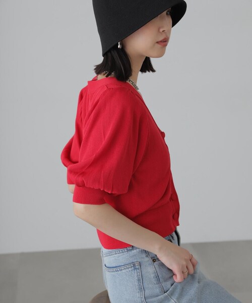 FREE'S MART（フリーズマート）の「◆ボリュームスリーブ半袖ショートカーディガン（カーディガン/ボレロ・レディース・ブラック系その他/レッド/ライトグリーン/シルバー系その他・FREE）」の22枚目の写真