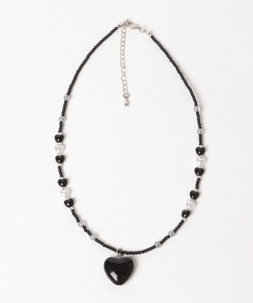 LOWRYS FARM(ローリーズファーム)の「ビーズハートネックレス 111648(ネックレス・レディース・その他/ブラック・FREE)」の2枚目の写真