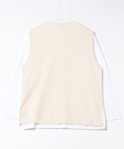 Right-on(ライトオン)の「【HONEYSUCKLE ROSE】カットツイードベストレイヤード(アンサンブル・レディース・オフホワイト/ブラック・M/L)」の3枚目の写真