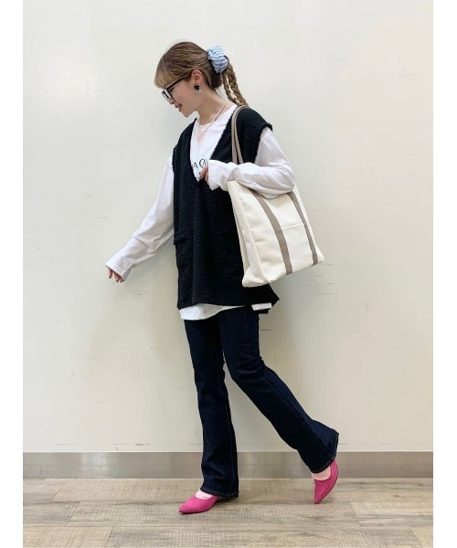 Right-on(ライトオン)の「【HONEYSUCKLE ROSE】カットツイードベストレイヤード(アンサンブル・レディース・オフホワイト/ブラック・M/L)」の21枚目の写真