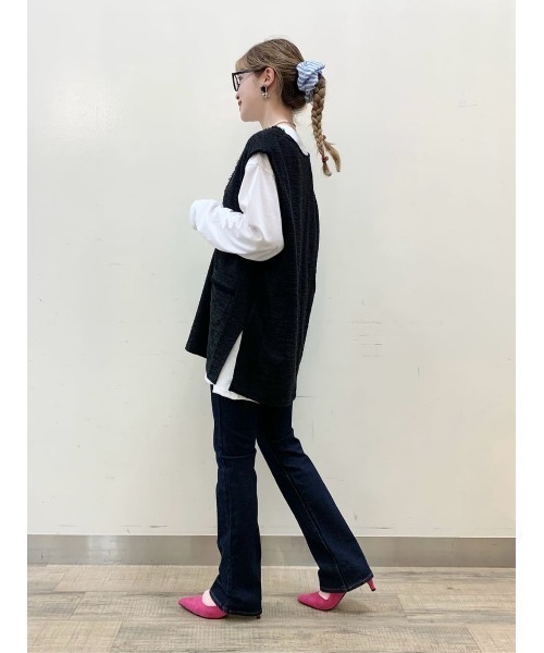 Right-on(ライトオン)の「【HONEYSUCKLE ROSE】カットツイードベストレイヤード(アンサンブル・レディース・オフホワイト/ブラック・M/L)」の22枚目の写真