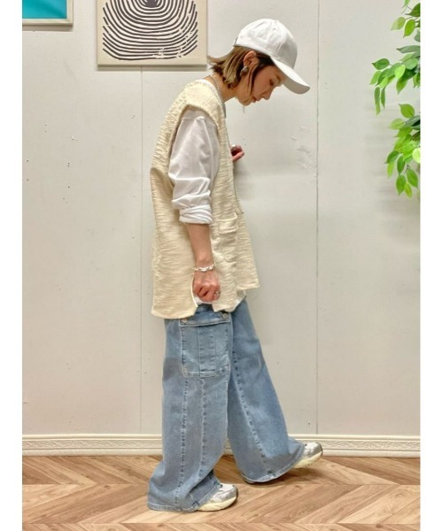 Right-on(ライトオン)の「【HONEYSUCKLE ROSE】カットツイードベストレイヤード(アンサンブル・レディース・オフホワイト/ブラック・M/L)」の14枚目の写真