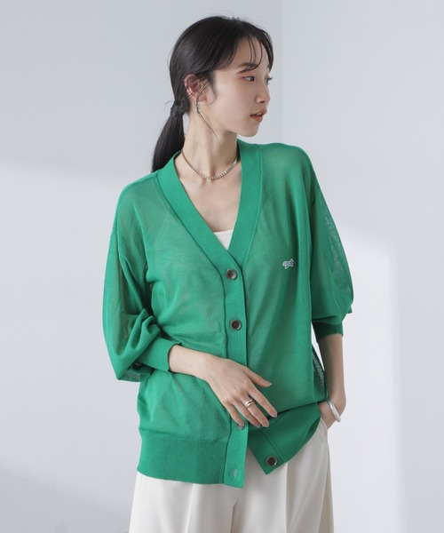 PENNEYS(ぺニーズ)の「PENNEYS/PENNEYS別注TheFOXシアーカーディガン(カーディガン/ボレロ・レディース・ブラック/アイボリー/グリーン・FREE)」の5枚目の写真