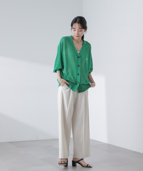 PENNEYS(ぺニーズ)の「PENNEYS/PENNEYS別注TheFOXシアーカーディガン(カーディガン/ボレロ・レディース・ブラック/アイボリー/グリーン・FREE)」の9枚目の写真