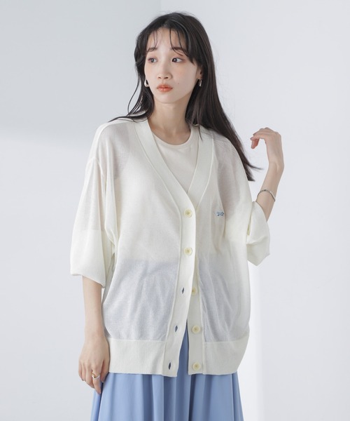PENNEYS(ぺニーズ)の「PENNEYS/PENNEYS別注TheFOXシアーカーディガン(カーディガン/ボレロ・レディース・ブラック/アイボリー/グリーン・FREE)」の11枚目の写真