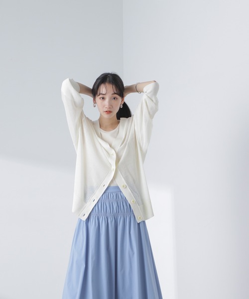 PENNEYS(ぺニーズ)の「PENNEYS/PENNEYS別注TheFOXシアーカーディガン(カーディガン/ボレロ・レディース・ブラック/アイボリー/グリーン・FREE)」の14枚目の写真