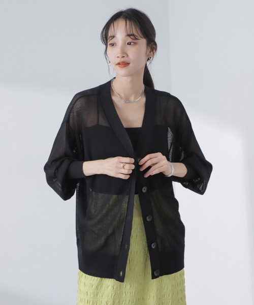PENNEYS(ぺニーズ)の「PENNEYS/PENNEYS別注TheFOXシアーカーディガン(カーディガン/ボレロ・レディース・ブラック/アイボリー/グリーン・FREE)」の18枚目の写真