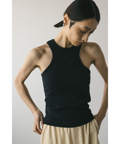 STYLEMIXER（スタイルミキサー）の「カップ付きカーブアメスリタンク（タンクトップ・レディース・ライトイエロー/ブラック/ホワイト・SMALL/MEDIUM）」の13枚目の写真