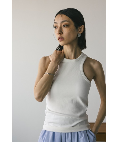 STYLEMIXER（スタイルミキサー）の「カップ付きカーブアメスリタンク（タンクトップ・レディース・ライトイエロー/ブラック/ホワイト・SMALL/MEDIUM）」の4枚目の写真