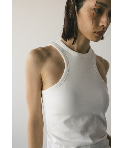 STYLEMIXER（スタイルミキサー）の「カップ付きカーブアメスリタンク（タンクトップ・レディース・ライトイエロー/ブラック/ホワイト・SMALL/MEDIUM）」の7枚目の写真