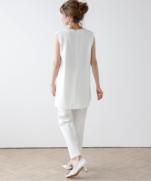 AMELY(エミリー)の「【セットアップ】キーネックセットアップ/伸縮生地/着回し自在/スタイルアップ(セットアップ・レディース・ブラウン/ブラック/ホワイト・M/L)」の16枚目の写真