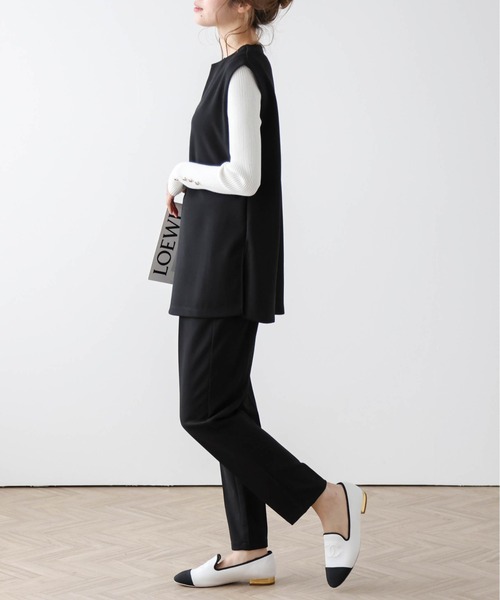 AMELY(エミリー)の「【セットアップ】キーネックセットアップ/伸縮生地/着回し自在/スタイルアップ(セットアップ・レディース・ブラウン/ブラック/ホワイト・M/L)」の20枚目の写真