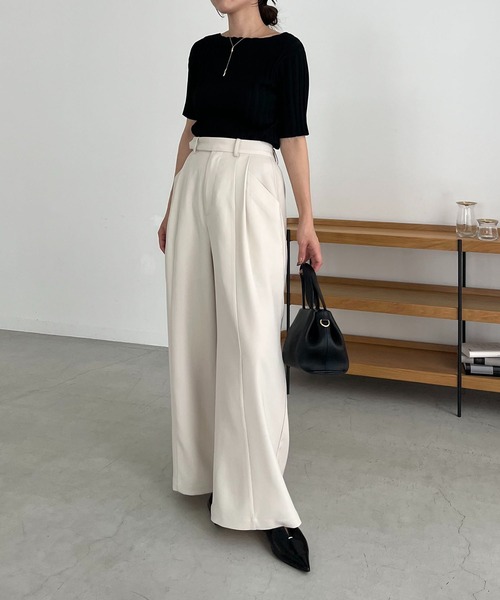 CAPRICIEUX LE'MAGE(カプリシューレマージュ)の「サイドポケットワイドパンツ(その他パンツ・レディース・ブラック/ベージュ/ホワイト系その他・36/38)」の18枚目の写真