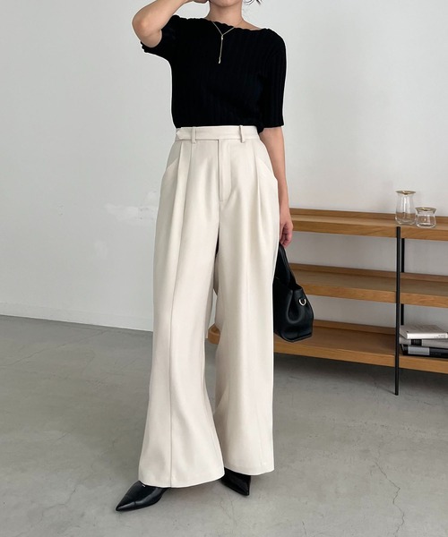 CAPRICIEUX LE'MAGE(カプリシューレマージュ)の「サイドポケットワイドパンツ(その他パンツ・レディース・ブラック/ベージュ/ホワイト系その他・36/38)」の14枚目の写真