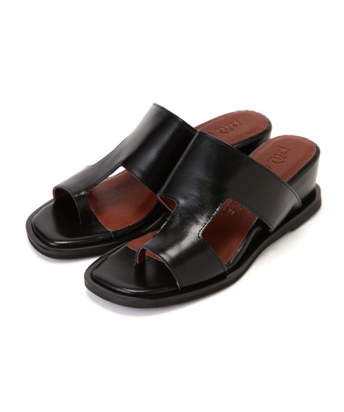 piu comoda(ピュコモダ)の「(piu comoda)アシンメトリーウエッジサンダル(サンダル・レディース・ブラック/ホワイト/ブラウン・38/36/37)」の13枚目の写真