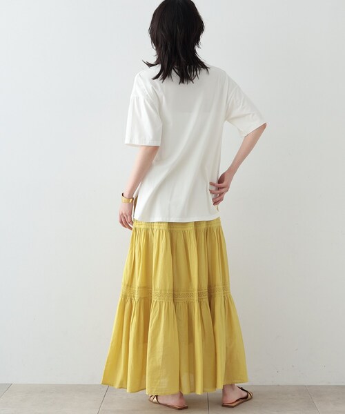 GALLEST（ギャレスト）の「◆ティアードレーススカート（スカート・レディース・ワインレッド/イエロー/ダークブラウン・34/38）」の5枚目の写真