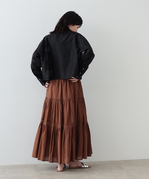 GALLEST（ギャレスト）の「◆ティアードレーススカート（スカート・レディース・ワインレッド/イエロー/ダークブラウン・34/38）」の10枚目の写真