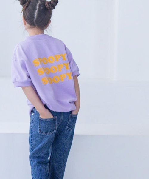 LOWRYS FARM(ローリーズファーム)の「フロッキープリントTシャツSS 118836(Tシャツ/カットソー・キッズ・ブラック/パープル/グリーン・110cm/120cm/130cm/140cm/150cm)」の3枚目の写真