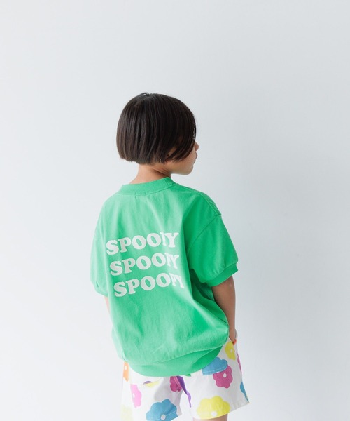 LOWRYS FARM(ローリーズファーム)の「フロッキープリントTシャツSS 118836(Tシャツ/カットソー・キッズ・ブラック/パープル/グリーン・110cm/120cm/130cm/140cm/150cm)」の1枚目の写真