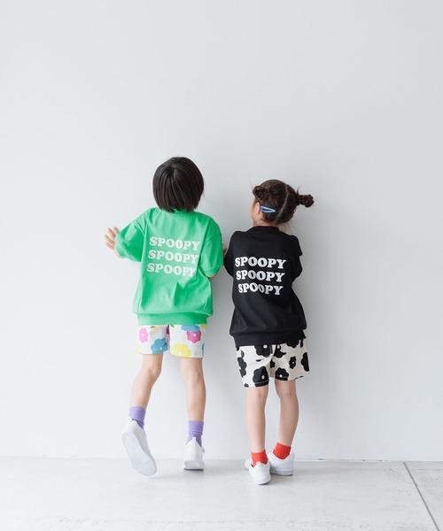 LOWRYS FARM(ローリーズファーム)の「フロッキープリントTシャツSS 118836(Tシャツ/カットソー・キッズ・ブラック/パープル/グリーン・110cm/120cm/130cm/140cm/150cm)」の4枚目の写真