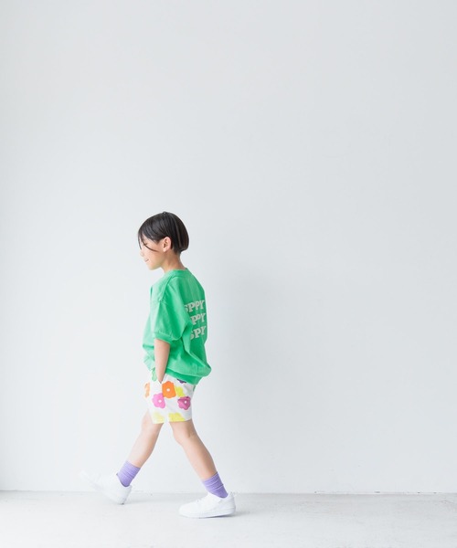 LOWRYS FARM(ローリーズファーム)の「フロッキープリントTシャツSS 118836(Tシャツ/カットソー・キッズ・ブラック/パープル/グリーン・110cm/120cm/130cm/140cm/150cm)」の5枚目の写真