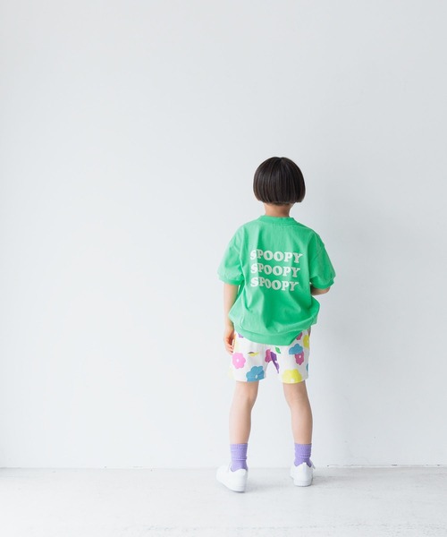 LOWRYS FARM(ローリーズファーム)の「フロッキープリントTシャツSS 118836(Tシャツ/カットソー・キッズ・ブラック/パープル/グリーン・110cm/120cm/130cm/140cm/150cm)」の6枚目の写真