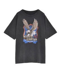 コットンイーグルプリントヴィンテージライクTシャツ