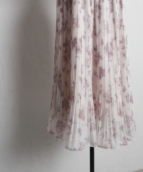 2WAYボウタイリボン付きストロベリー×フラワープリント消し