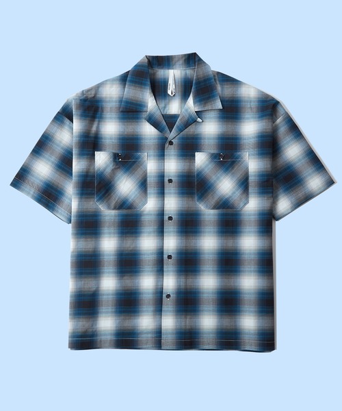 RRL 半袖シャツ 青　ベージュ　チェック　M RalphLauren ラルフローレン BLAKE チェック 半袖シャツS50b