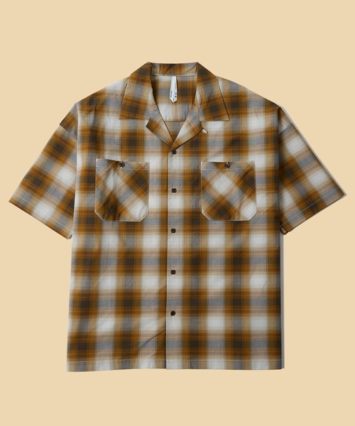 improves（インプローブス）の「半袖 オンブレ チェックシャツ（シャツ/ブラウス・メンズ・ネイビー/ブラウン/ブラック・LARGE/X-LARGE/MEDIUM）」の2枚目の写真