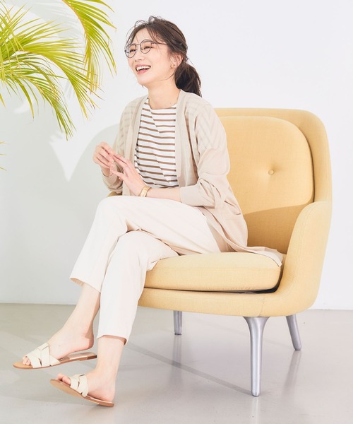 CROSS FUNCTION（クロスファンクション）の「《接触冷感》エブ楽フレンチスリーブTシャツ【CF/クロスファンクション】（Tシャツ/カットソー・レディース・マスタード/オフホワイト/ブラウン/ブラック/グリーン/オレンジ/ブラウン系その他/ブルー・LL/M/L）」の18枚目の写真