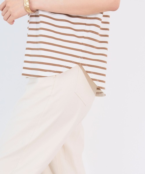 CROSS FUNCTION（クロスファンクション）の「《接触冷感》エブ楽フレンチスリーブTシャツ【CF/クロスファンクション】（Tシャツ/カットソー・レディース・マスタード/オフホワイト/ブラウン/ブラック/グリーン/オレンジ/ブラウン系その他/ブルー・LL/M/L）」の20枚目の写真