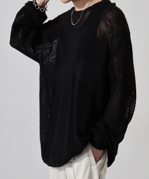 RE730（アールイーセブンサーティー）の「RE730 メッシュTシャツ（Tシャツ/カットソー・メンズ・ライム/オフホワイト/ブラック・L/M/XL）」の2枚目の写真