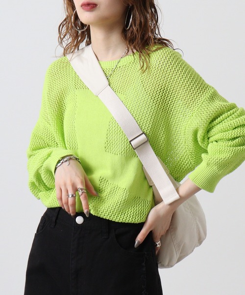 RE730（アールイーセブンサーティー）の「RE730 メッシュTシャツ（Tシャツ/カットソー・メンズ・ライム/オフホワイト/ブラック・L/M/XL）」の4枚目の写真