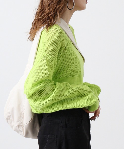 RE730（アールイーセブンサーティー）の「RE730 メッシュTシャツ（Tシャツ/カットソー・メンズ・ライム/オフホワイト/ブラック・L/M/XL）」の6枚目の写真