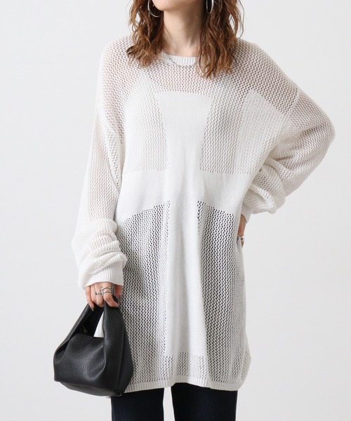 RE730（アールイーセブンサーティー）の「RE730 メッシュTシャツ（Tシャツ/カットソー・メンズ・ライム/オフホワイト/ブラック・L/M/XL）」の16枚目の写真