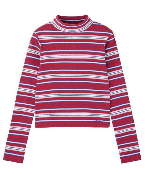 X-girl(エックスガール)の「STRIPED HIGH NECK TOP(Tシャツ/カットソー・レディース・レッド/ブラウン/グリーン・M/S)」の19枚目の写真