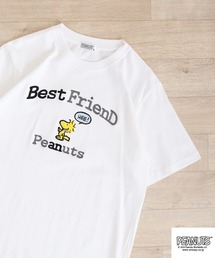 PEANUTS 天竺SNサガラ・チェーン刺繍Tシャツ