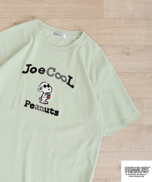 PEANUTS(ピーナッツ)の「PEANUTS 天竺SNサガラ・チェーン刺繍Tシャツ(Tシャツ/カットソー・メンズ・ブラック/ホワイト/アイボリー/グリーン系その他/ライトパープル/ブルーグリーン/ブラック系/ピンクベージュ/ホワイト系/ホワイト系1/ネイビー/レモンイエロー・LL/M/L)」の7枚目の写真