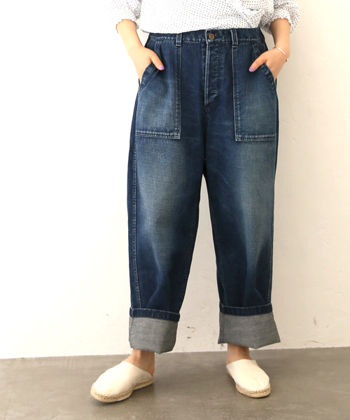 JOURNAL STANDARD LUXE(ジャーナルスタンダード ラックス)の「12OZデニム ベイカーパンツ(デニムパンツ・レディース・ネイビー/サックスブルー・SMALL/MEDIUM)」の2枚目の写真