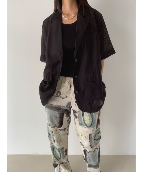 Didot.showroom(ディドット ショールーム)の「シアーハーフジャケット(テーラードジャケット・レディース・ブラック/チャコール/ベージュ/インディゴブルー・FREE)」の17枚目の写真