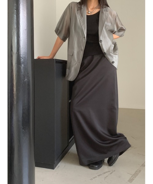 Didot.showroom(ディドット ショールーム)の「シアーハーフジャケット(テーラードジャケット・レディース・ブラック/チャコール/ベージュ/インディゴブルー・FREE)」の5枚目の写真