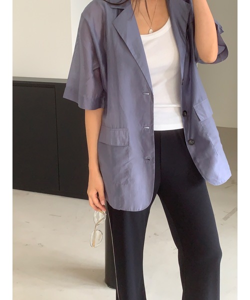 Didot.showroom(ディドット ショールーム)の「シアーハーフジャケット(テーラードジャケット・レディース・ブラック/チャコール/ベージュ/インディゴブルー・FREE)」の22枚目の写真